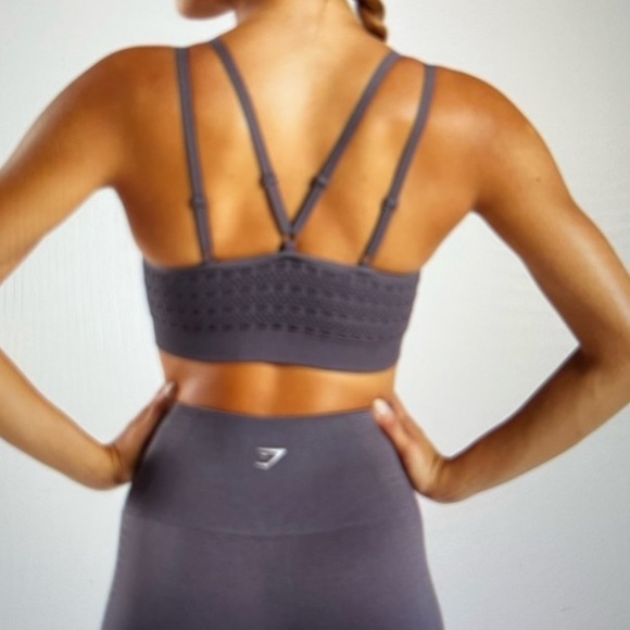 Gym Shark lavender sports bra Energy Seamless Gymshark Sports Bra size small top - Picture 4 of 9